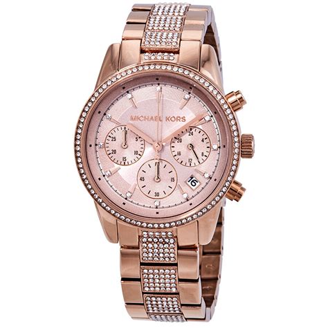 michael kors black watch crystal|Michael Kors ritz chronograph.